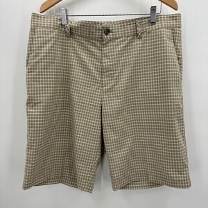 Adidas Golf Shorts Khaki Plaid Sz 38‎